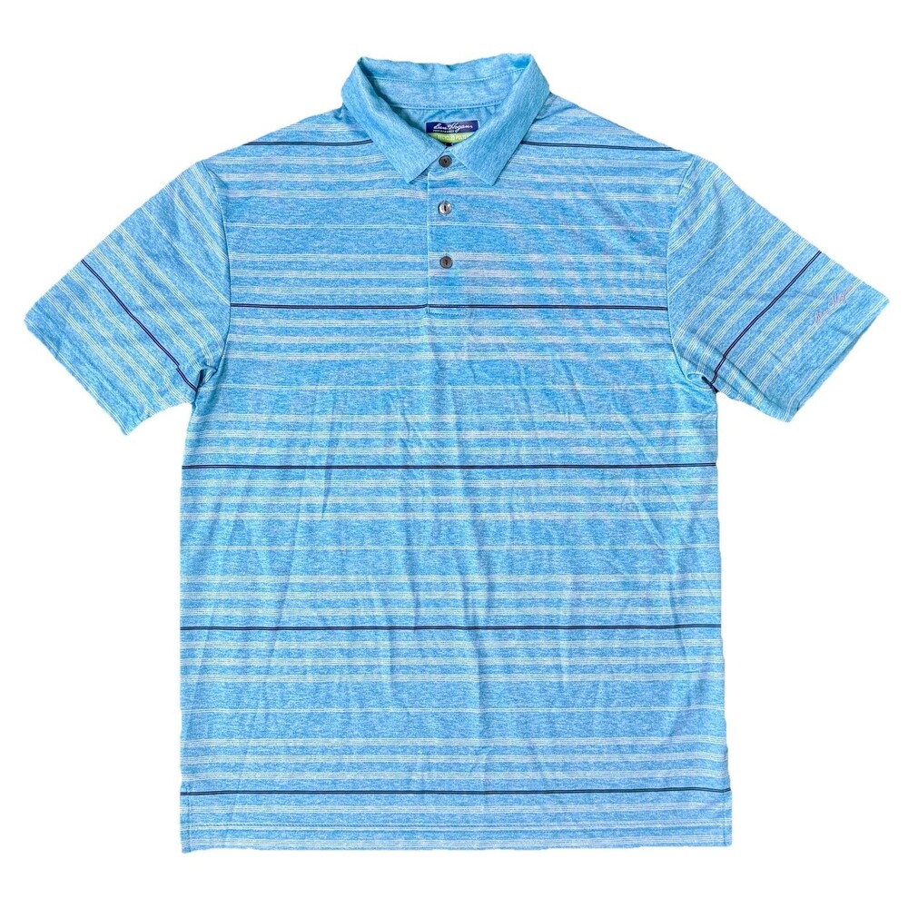 Ben Hogan Performance Golf Polo Men’s Small Blue Striped Short Sleeve Shirt - Picture 2 of 8